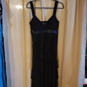 Scarlett Nite Black Layered Midi Dress